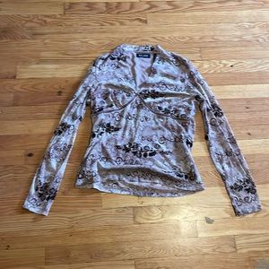 long sleeve brown floral long sleeve